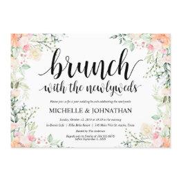 Small Garden Elegance Floral Post Wedding Brunch Invites Front View