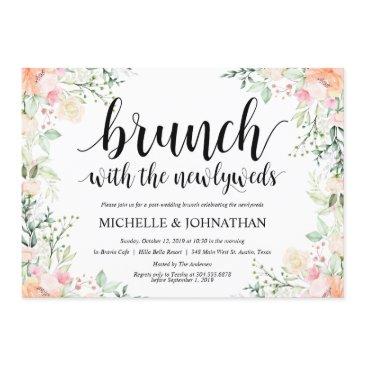 garden elegance floral post wedding brunch invites