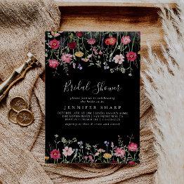 Small Garden Multicolor Wildflower Bridal Shower Invitation Front View