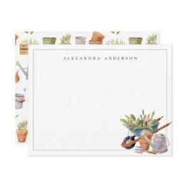 Small Gardening Tools Personal Stationery Note Invitations Front View
