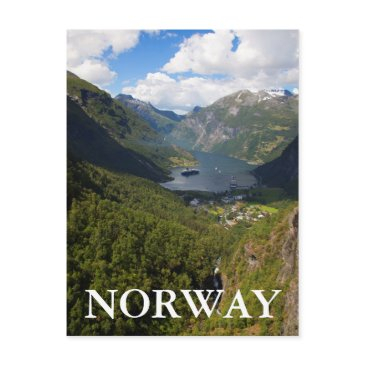 geiranger fjord landscape, norway postinvitations