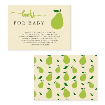 gender neutral pear baby shower book request enclosure invitations