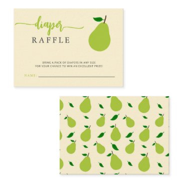 gender neutral pear baby shower diaper raffle enclosure invitations