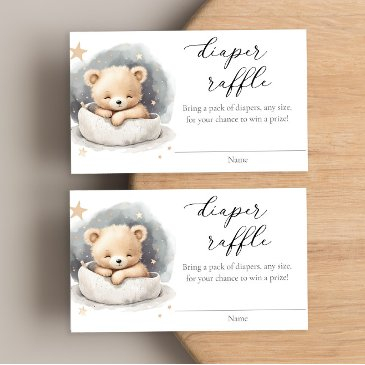 gender neutral teddy bear diaper raffle invitations