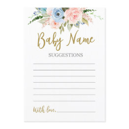 Small Gender Reveal Baby Name Suggestions Invitation Front View