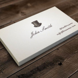 Small Gentleman's Top Hat Calling Invitations Business Invitations Front View