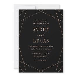 Small Geo Frame Editable Color Wedding Invitation Geo Front View