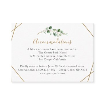 geometric eucalyptus greenery accommodation enclosure invitations