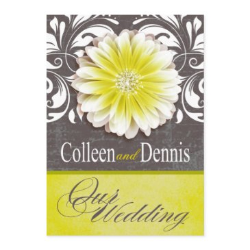 gerbera daisy scroll 1 wedding yellow chalkboard invitation