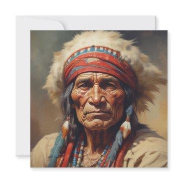 geronimo indian chief warrior portrait invitations