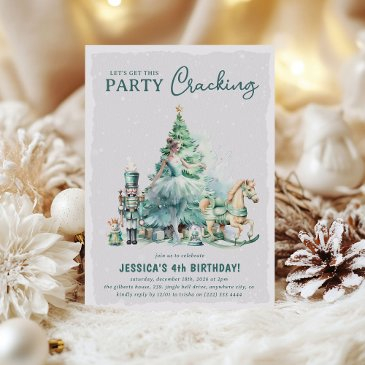 get this party cracking christmas kids birthday invitation