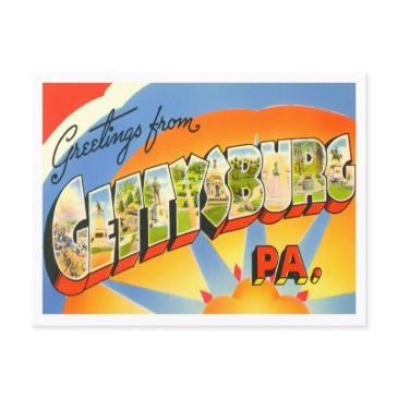gettysburg, pennsylvania vintage big letters postinvitations