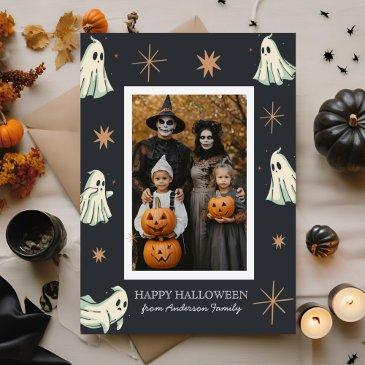 ghost halloween spooktacular family photo holiday invitations