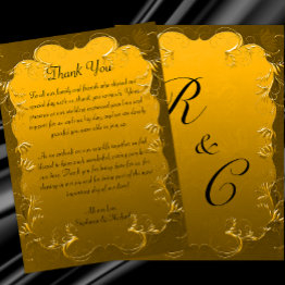 Small Gilded Elegance Golden Wedding Thank You Front View