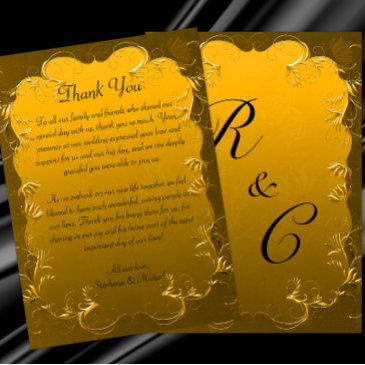 gilded elegance golden wedding thank you