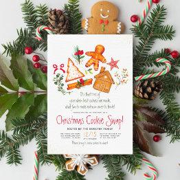 Small Gingerbread Red Plaid Christmas Cookie Swap Budget Front View
