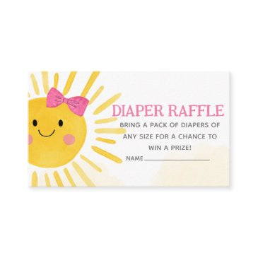 girl a little ray of sunshine diaper raffle enclosure invitations