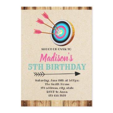 girl archery birthday invitation