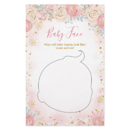 Small Girl Penguin Winter Snowflake Baby Face Invitations Front View