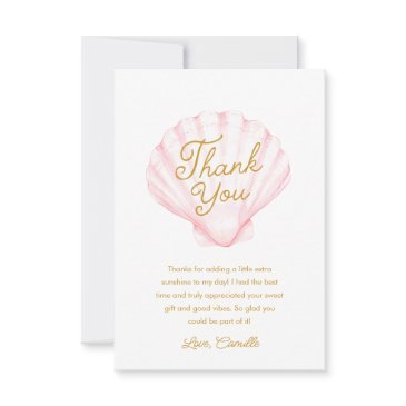 girl summer beach baby shower thank you invitations