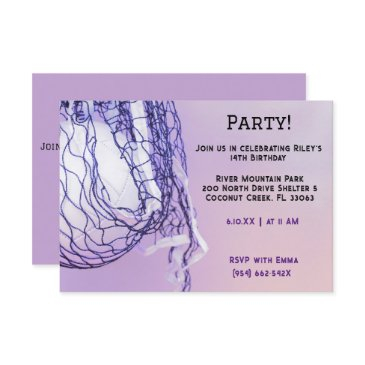 girls light purple sports volleyball birthday invitation