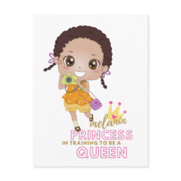 Small Girls Melanin Princess In Training To Be Queen Postinvitations Front View