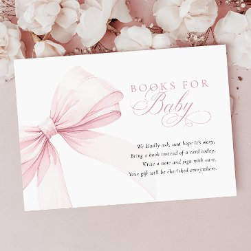 girly pink bow baby shower books for baby enclosure invitations