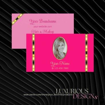 girly pink chic with photo gold decor professional business invitations