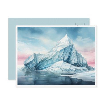 glacial beauty, watercolor iceberg postinvitations
