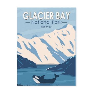 glacier bay national park alaska orca art vintage postinvitations