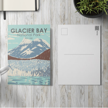 glacier bay national park alaska vintage postinvitations