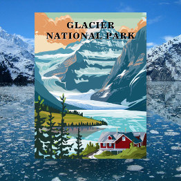 Small Glacier National Park, Montana Travel Postinvitations Front View