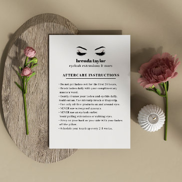 glamorous eyelash browbar aftercare instructions business invitations