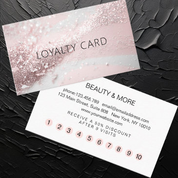 glitter loyalty 10 nails lashes beauty business invitations