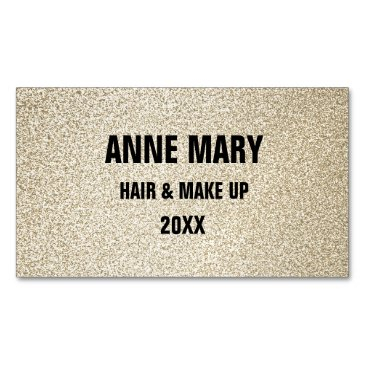 glittery gold black hair make up modern spa 2023 business invitations magnet