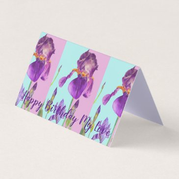 glorious purple iris painting love birthday invitations