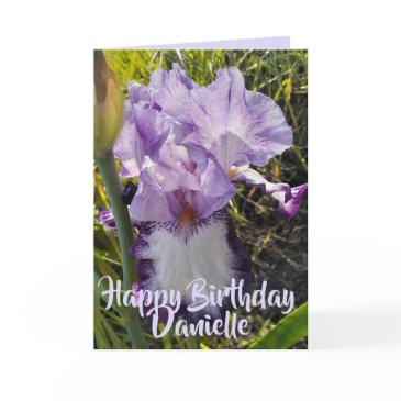 glorious purple watercolor iris love birthday invitations