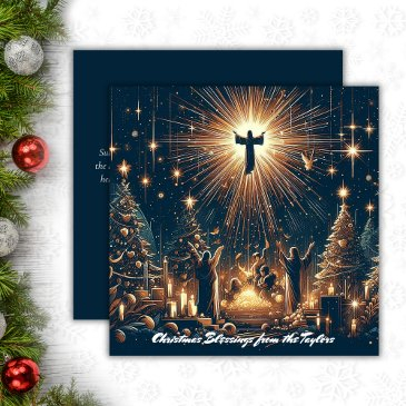 glory to god religious jesus christian christmas holiday invitations