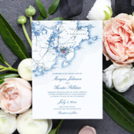 Small Gloucester Ma Elegant Cape Ann Wedding Invitation Front View