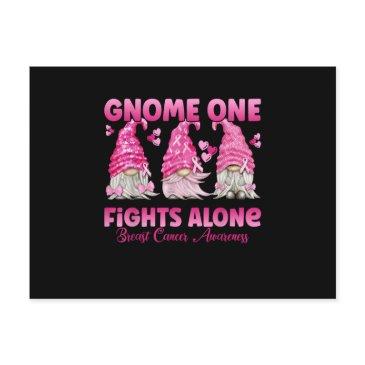 gnome one fights alone pink breast cancer awarenes postinvitations