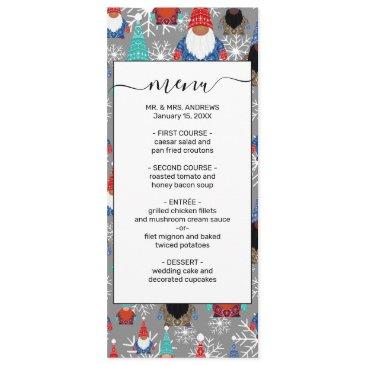 gnome snowflake illustrations christmas pattern menu