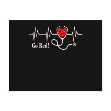 go red heartbeat heart disease awareness survivor postinvitations