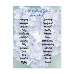 Small God's Attributes From A To Z Floral Enclosure Invitations Front View