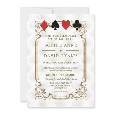 gold art deco gatsby casino vegas poker wedding invitation