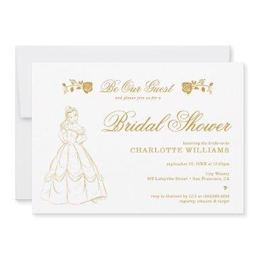 gold beauty and the beast bridal shower invitation