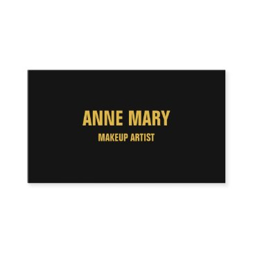 gold black custom color makeup artist modern cool business invitations