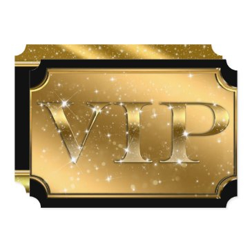 gold & black sparkle glam vip party event ticket invitation
