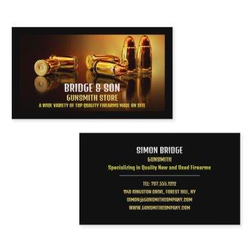 gold bullets, gunsmith, gunstore business invitations