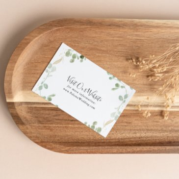gold confetti eucalyptus foliage wedding website enclosure invitations