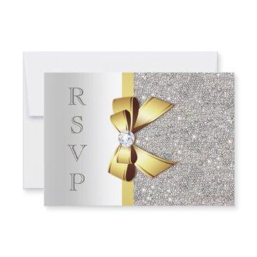 gold faux bow silver sequins diamonds rsvp